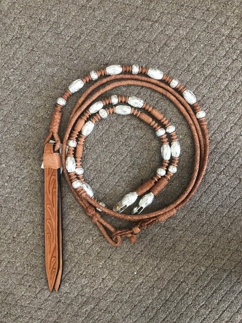 12 Plait Barrel/Ball Romel with Weighted Spacers Down Rein