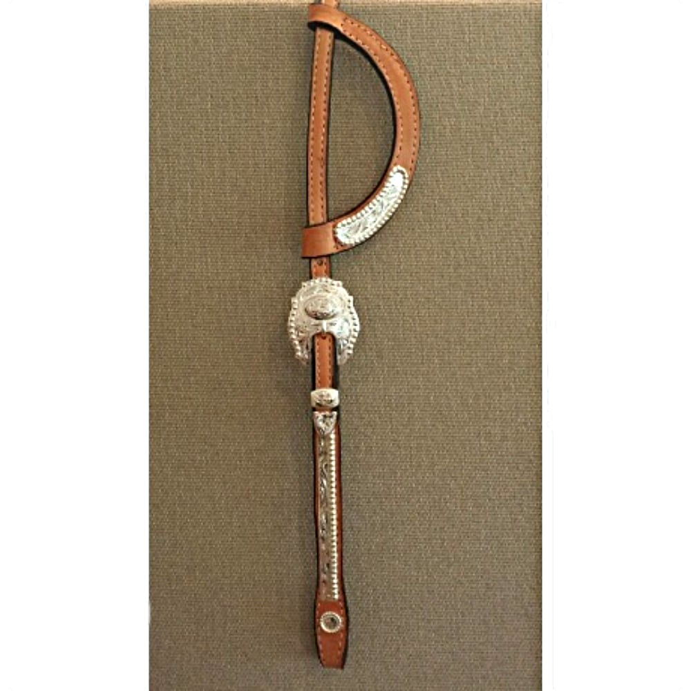 Double Ear Headstall with #175 Silver on Ear, Buckle and Cheeks